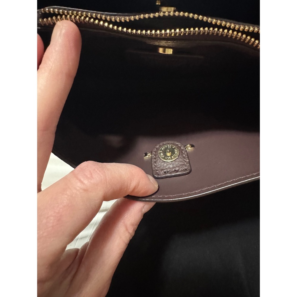 Coach Town Bucket Bag Red Pebbled Leather Gold Hardware Bag 91122 - Picture 2 of 9